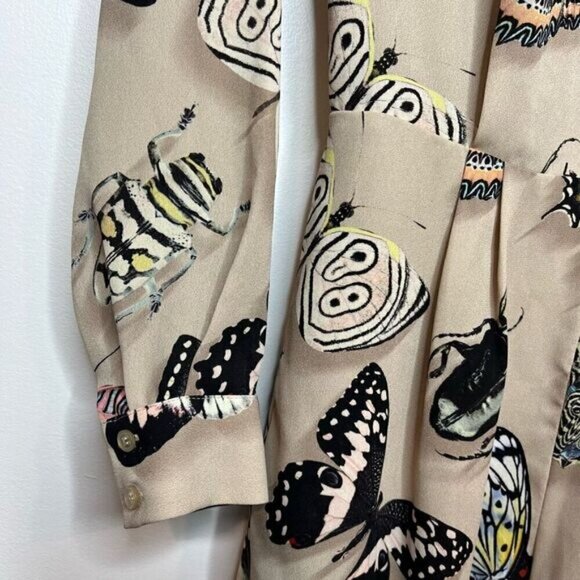 Reiss Women's Size 2 Gail Playsuit Butterfly Pleat Short Romper Tan Pockets NWT - Picture 5 of 16